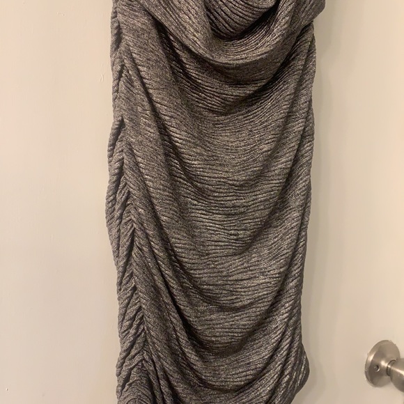 Backless Metallic Draped Front Dress - Picture 2 of 10